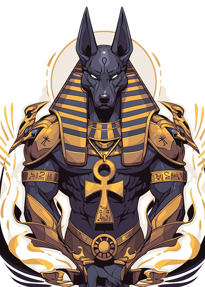 Anubis Egyptian God Digital Illustration
