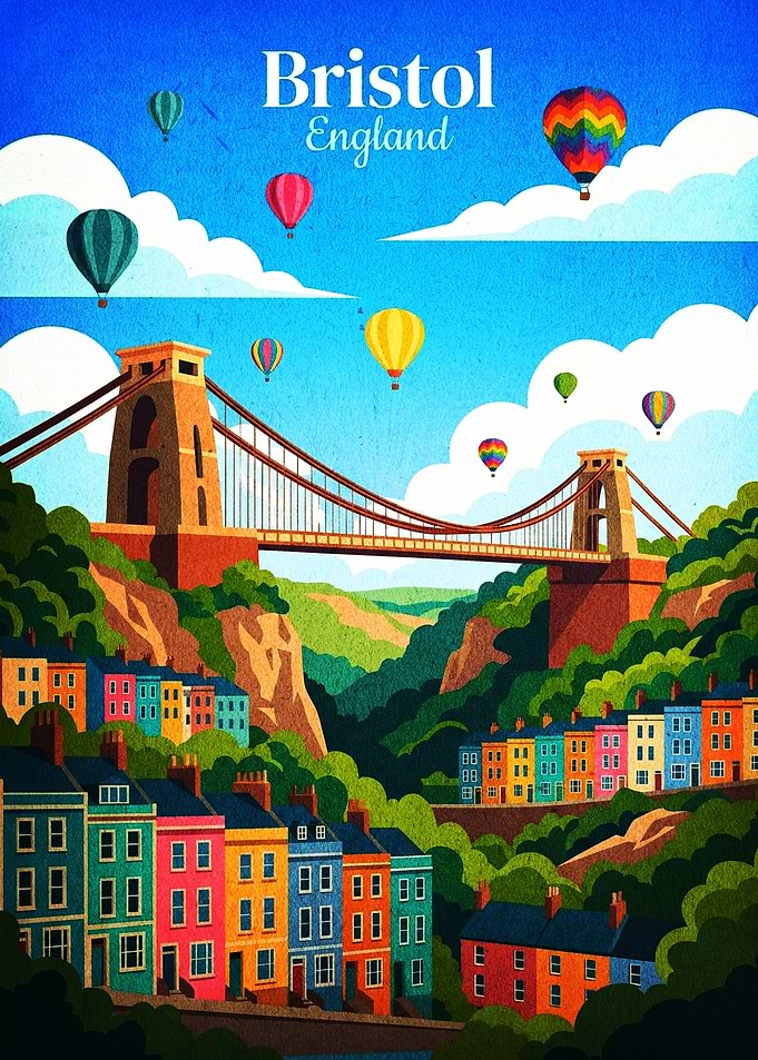 Bristol England Travel Poster