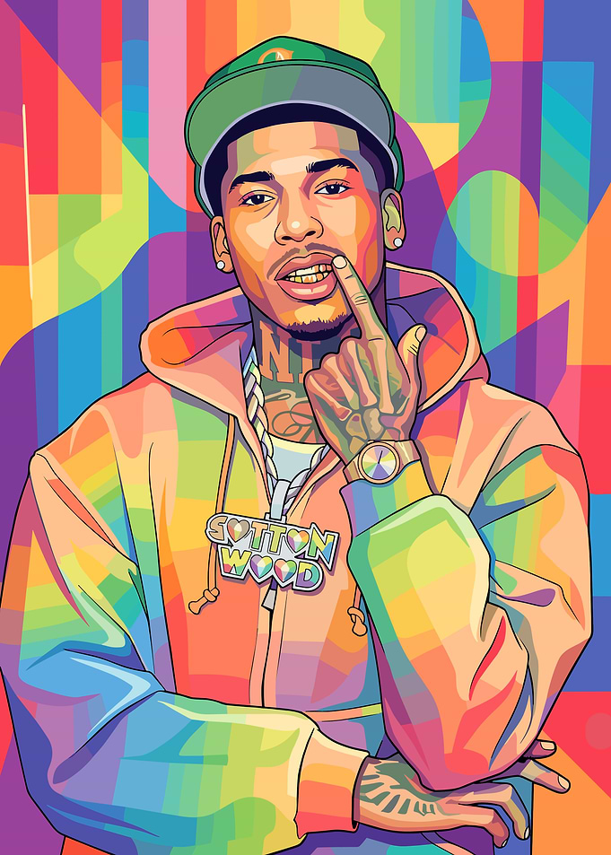 Colorful Pop Art Portrait of NLE Choppa