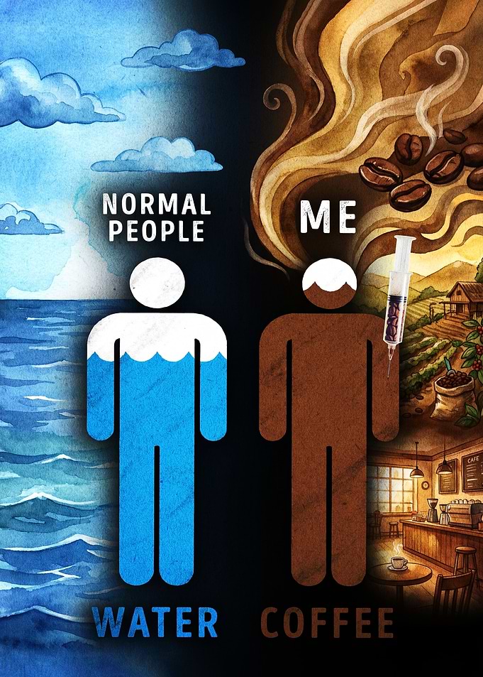 Normal People vs Me Coffee Comparison