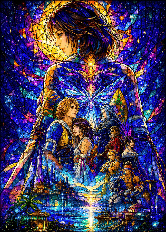 Final Fantasy X Stained Glass Art