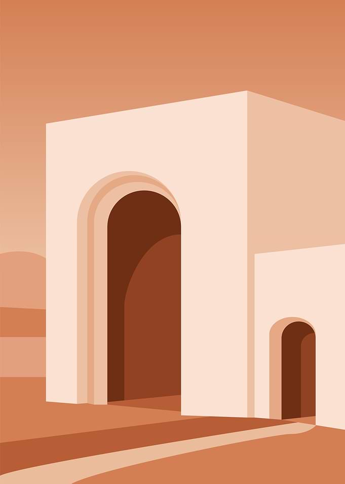 Minimalist Terracotta Archway Architecture