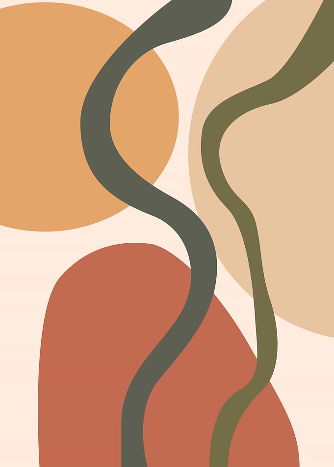 Abstract Minimalist Earth Tone Shapes