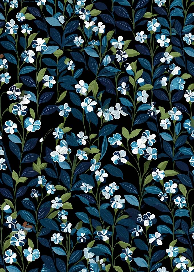 Blue and White Floral Pattern