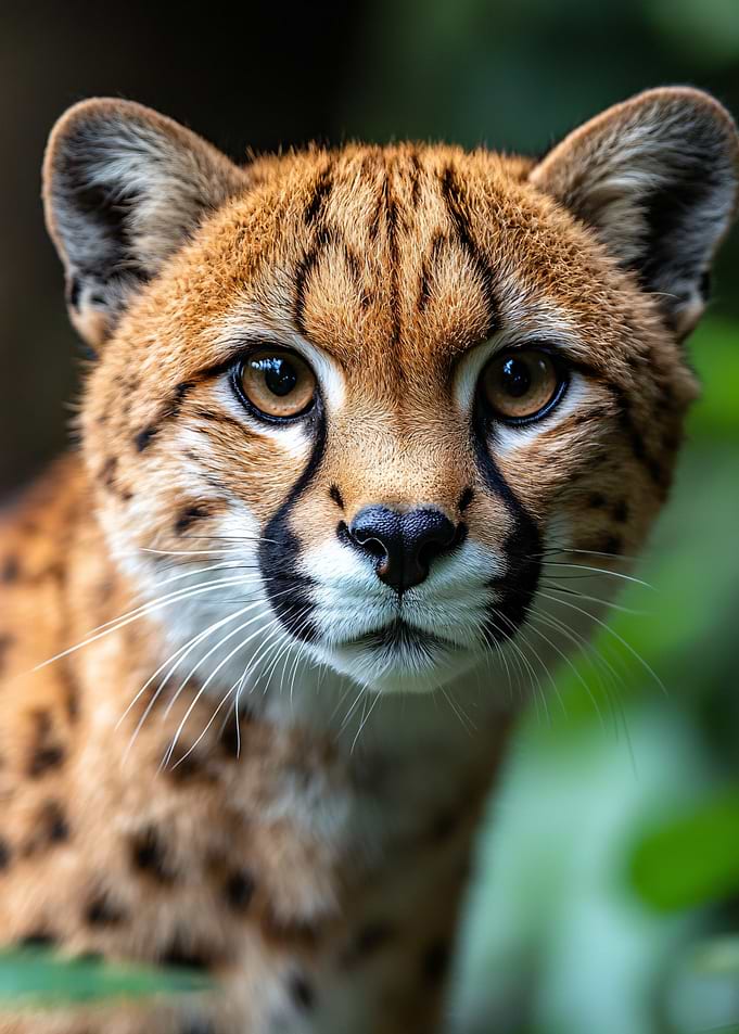Close-up Portrait of a Cheetah Cub