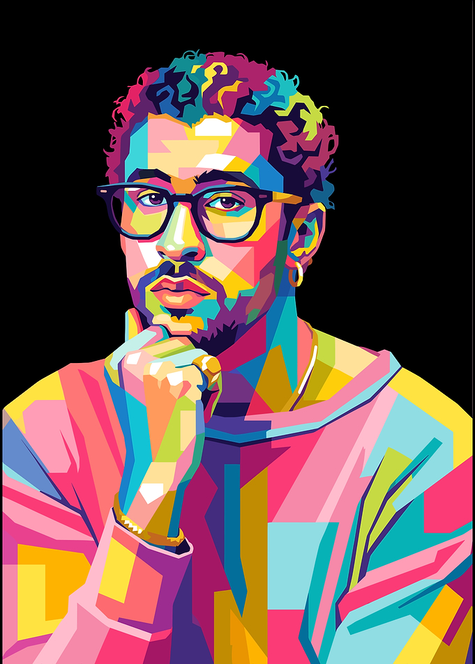 Bad Bunny WPAP Pop Art Portrait