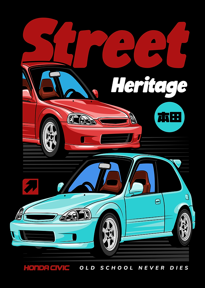 Street Heritage Honda Civic Illustration