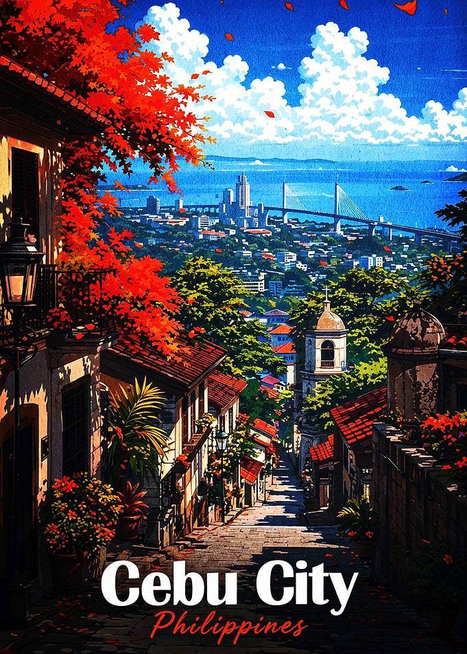 Cebu City Philippines Travel Poster