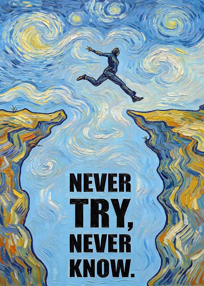 Never Try Never Know Inspirational Art