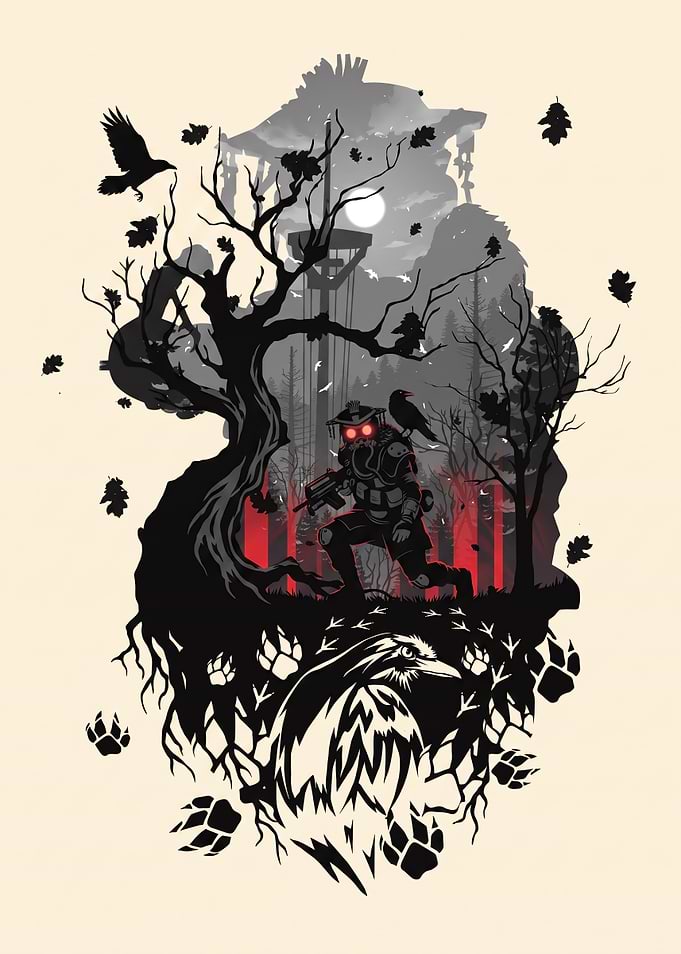 Apex Legends Bloodhound Silhouette Art