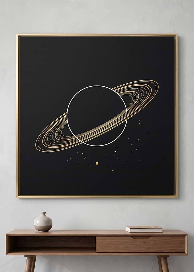 Golden Minimalist Saturn