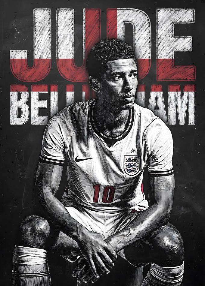Jude Bellingham England Football Poster