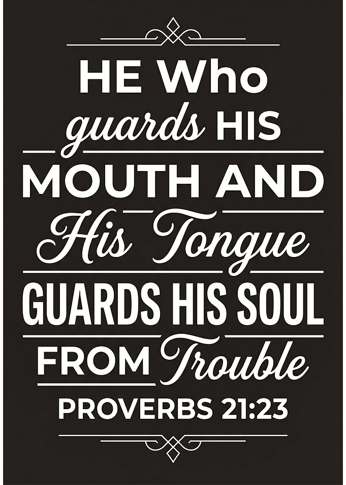 Proverbs 21:23 Inspirational Wall Art