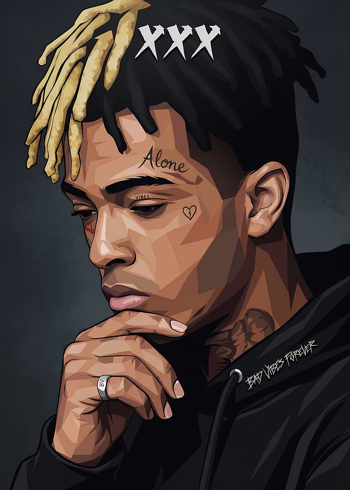 XXXTentacion Low Poly Digital Portrait