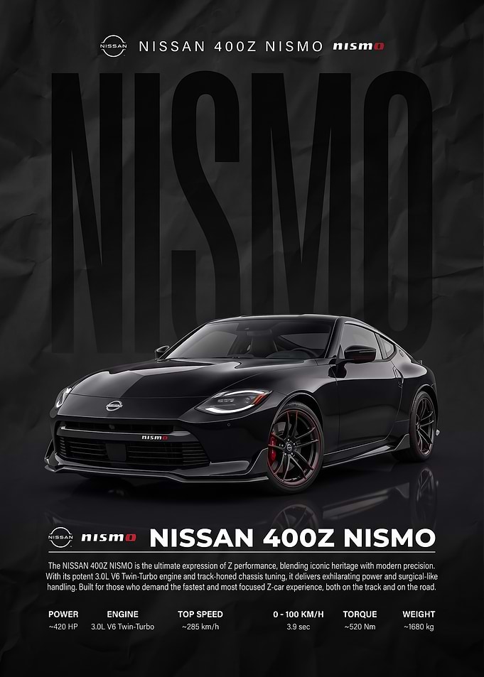 black Nissan 400Z Nismo car Poster