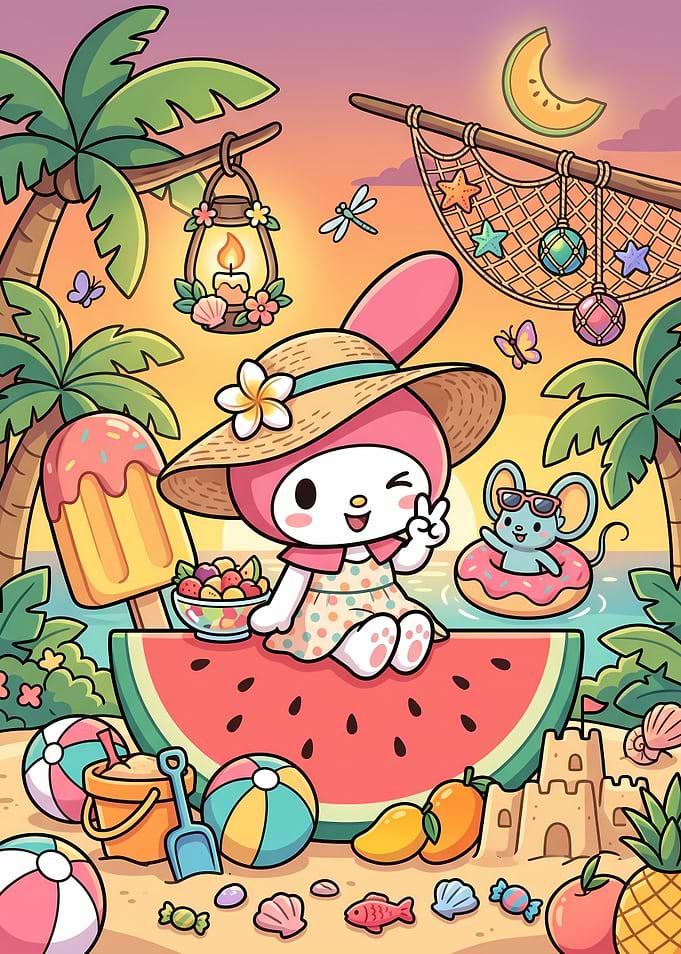 My Melody Summer Beach Scene