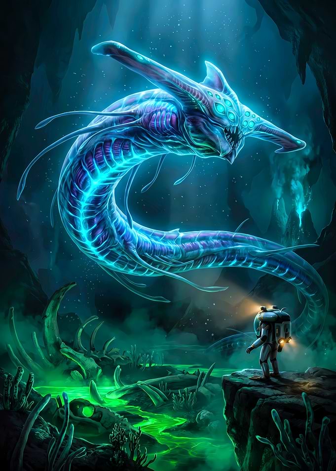Subnautica Reaper Leviathan Encounter