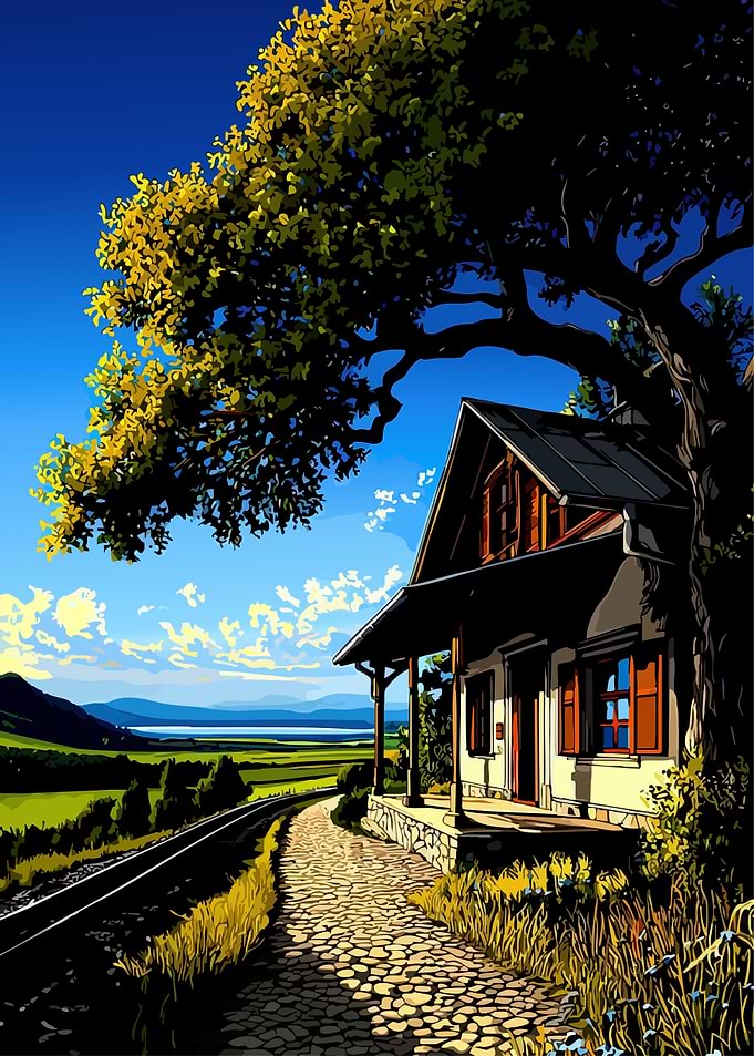 Cottage by the Railway Tracks