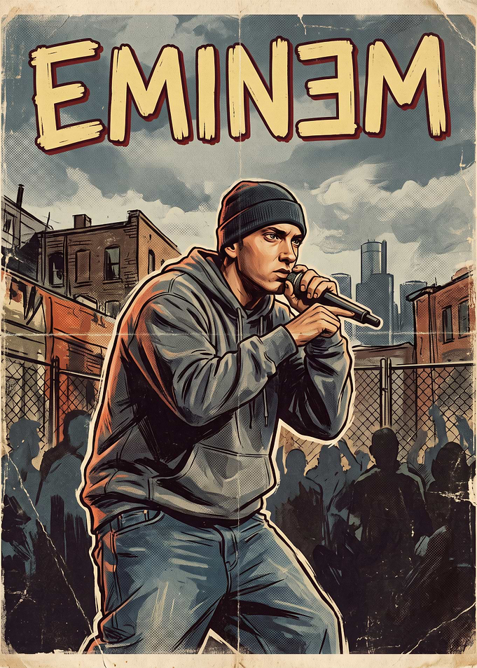 Eminem Rap Battle Vintage Poster