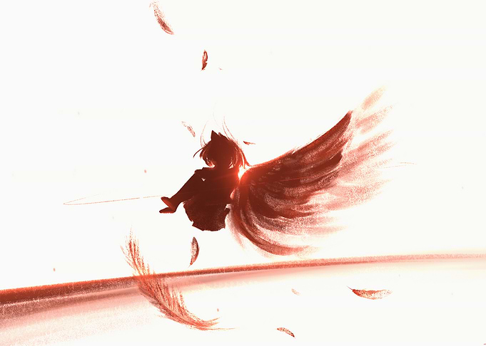 Silhouette of an Angelic Anime Girl