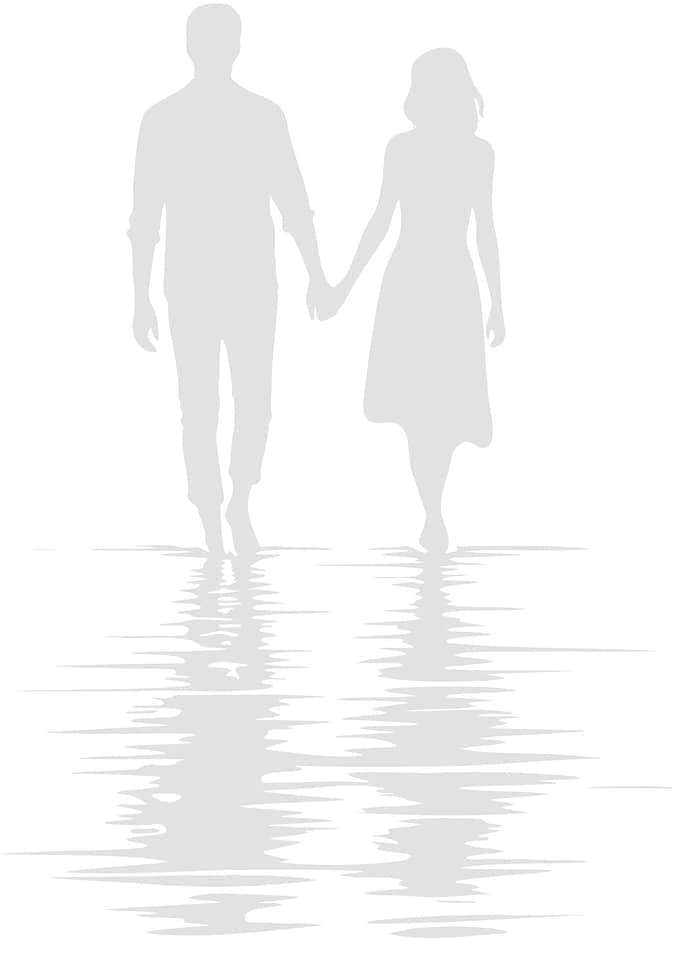 Couple Walking Hand in Hand Silhouette