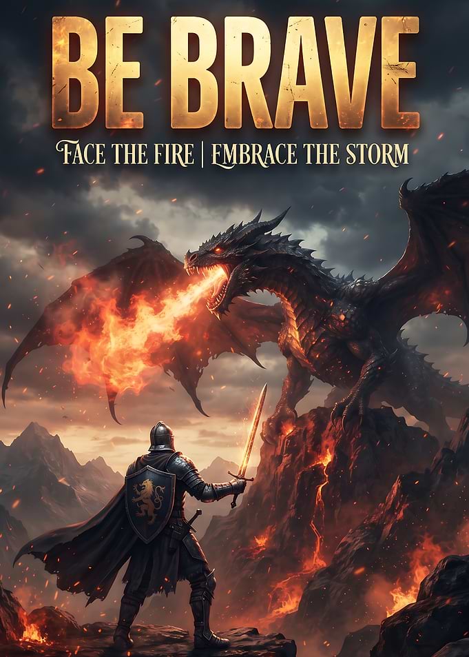 Be Brave Dragon Knight Poster