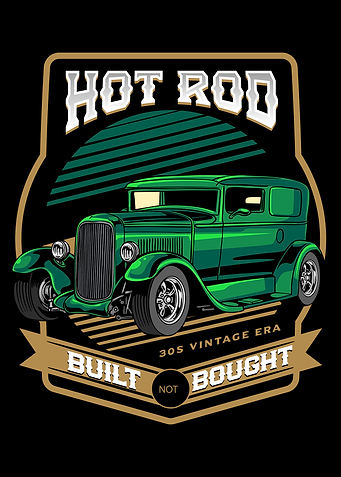 Vintage Green Hot Rod Illustration