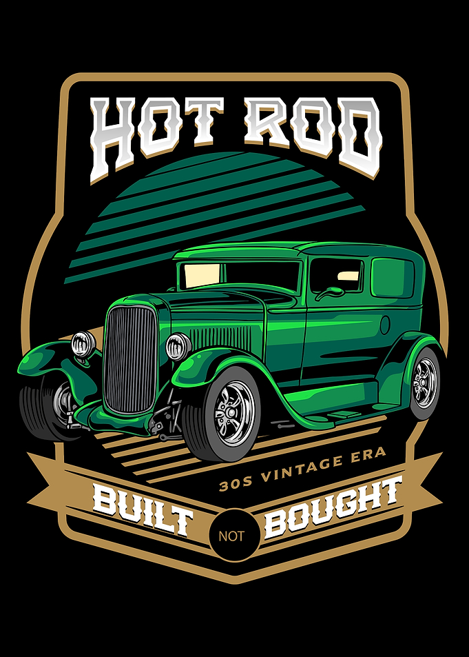 Vintage Green Hot Rod Illustration