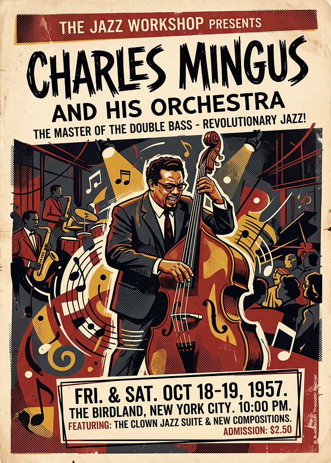 Charles Mingus Vintage Jazz Concert Poster