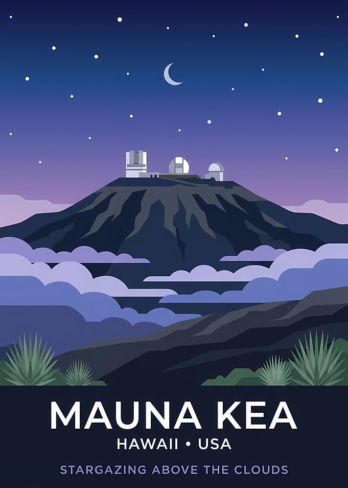 Mauna Kea Hawaii Travel Poster