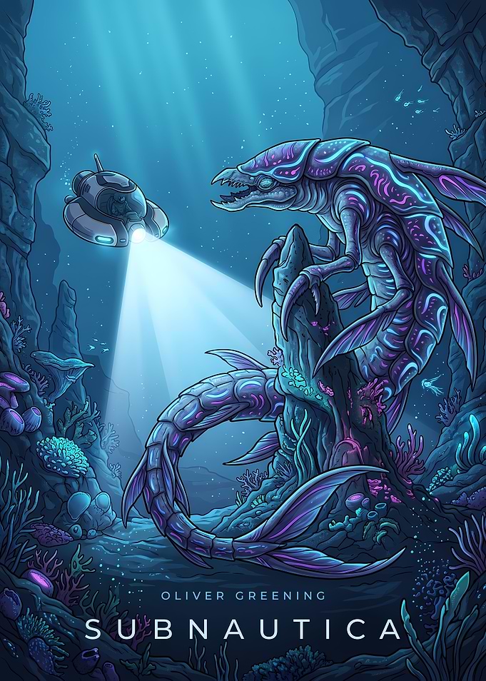 Subnautica Underwater Encounter Poster
