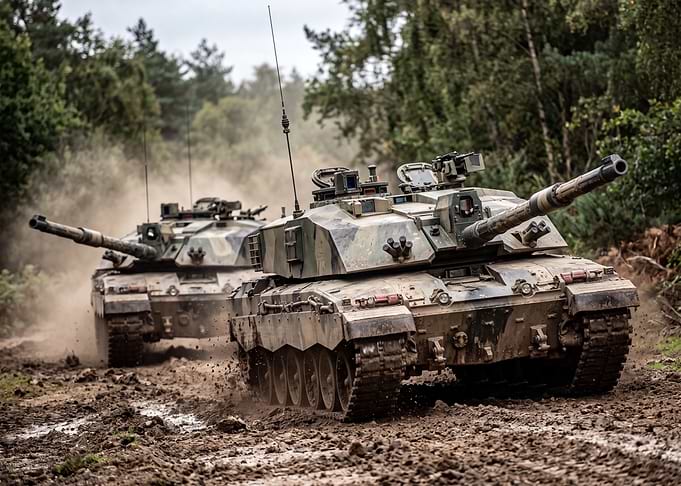 Challenger 3 Tanks in Muddy Terrain