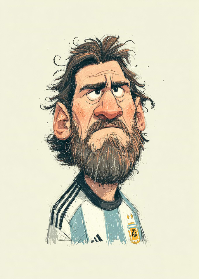 Lionel Messi Caricature Portrait