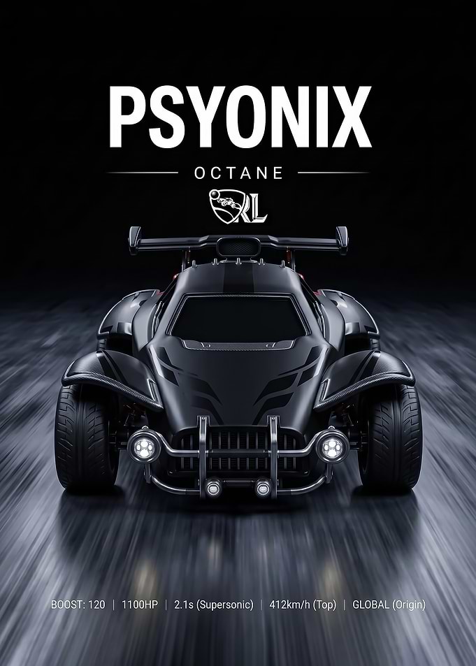 sleek race Rocket League Octane Car Poster