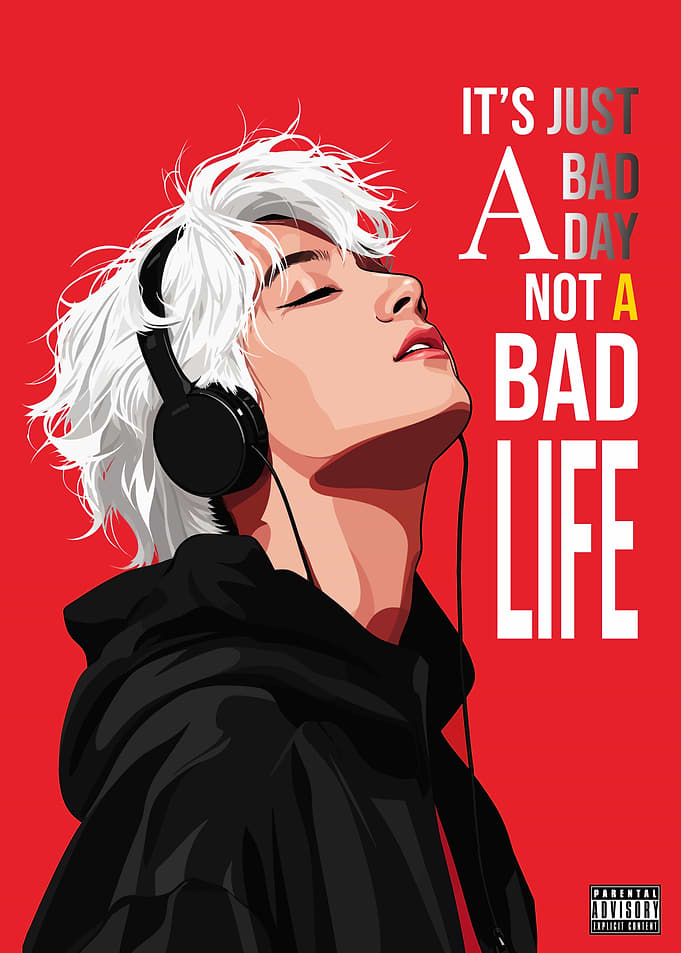 Inspirational Anime Boy Music Poster