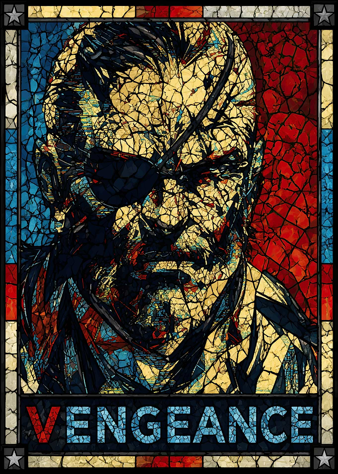 Solid Snake Stained Glass Portrait