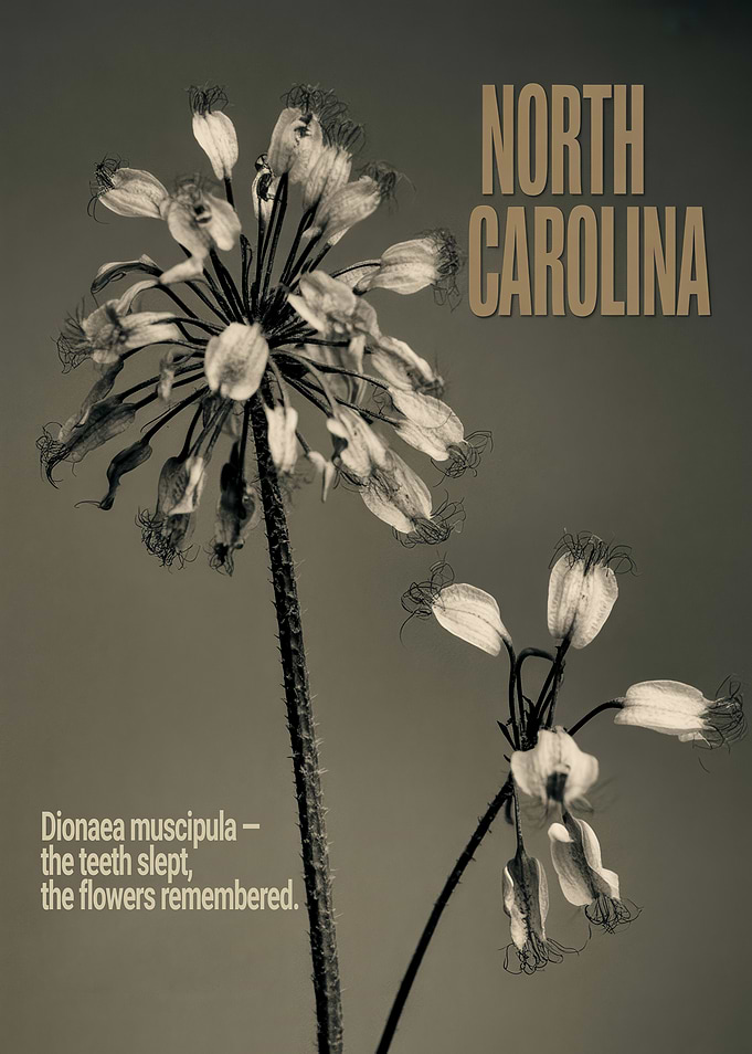 North Carolina Venus Flytrap Botanical Poster