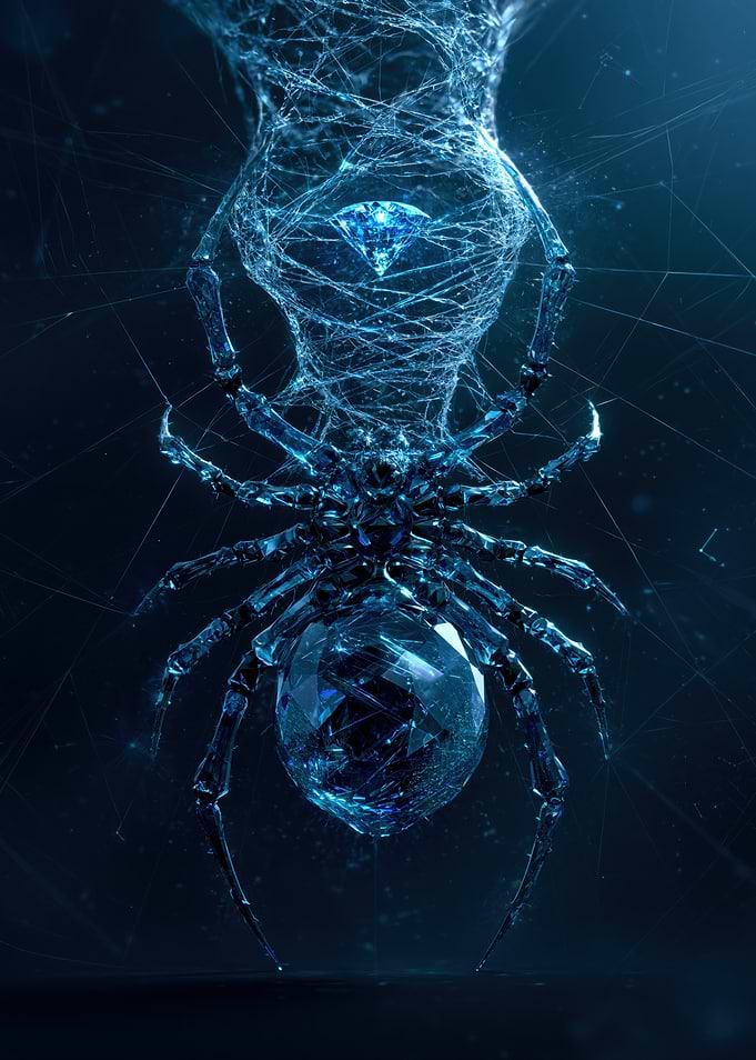 Crystal Spider with Diamond Web