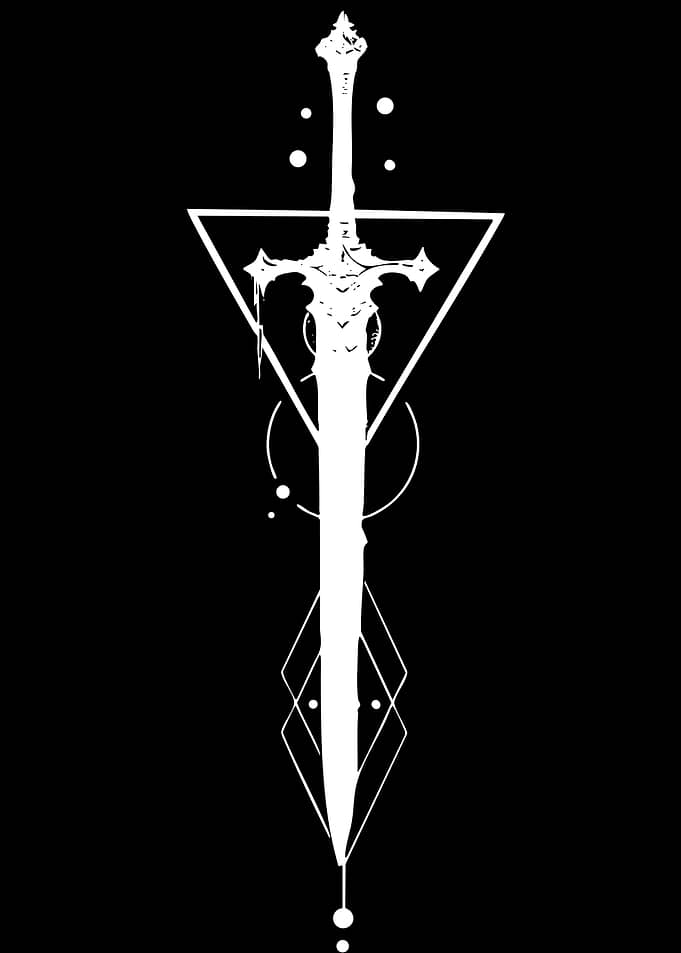 Minimalist Geometric Fantasy Sword Design
