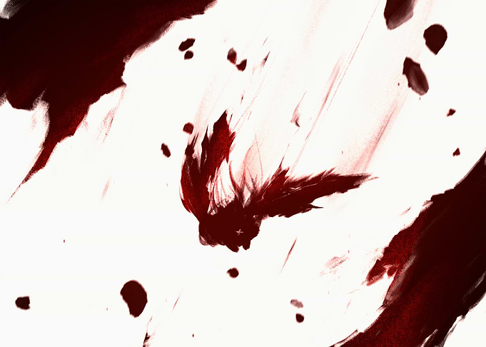 Abstract Red Ink Splatter Art