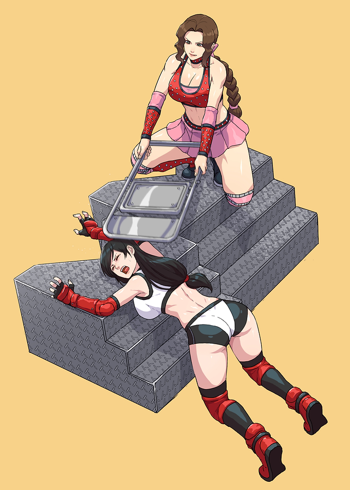 Aerith and Tifa Wrestling Match