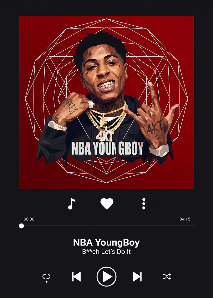 NBA YoungBoy Music Player Interface