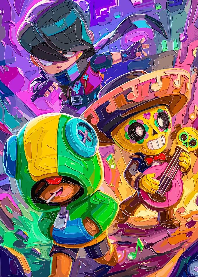 Brawl Stars Characters Vibrant Illustration