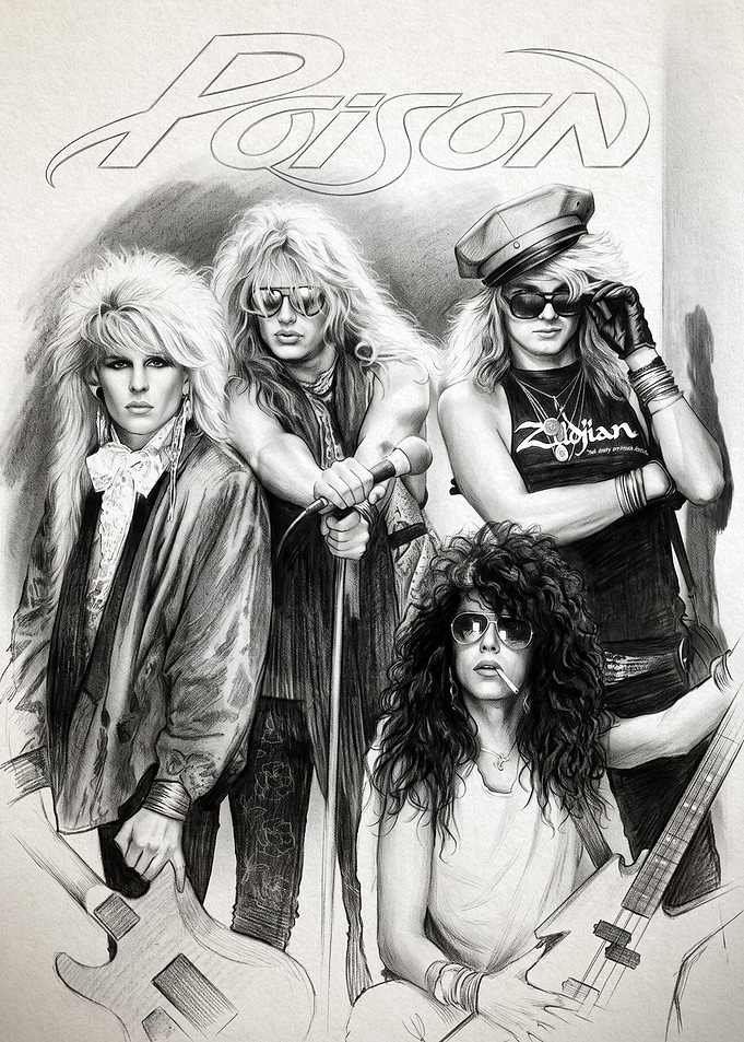 Poison Glam Metal Band Portrait