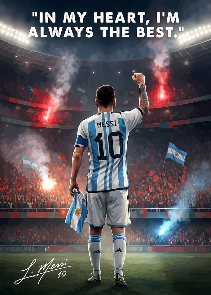 Lionel Messi Argentina Stadium Poster
