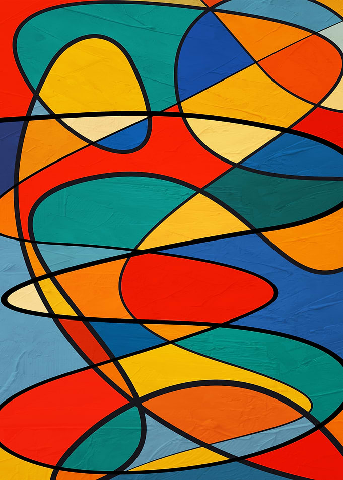 Vibrant Abstract Geometric Line Art