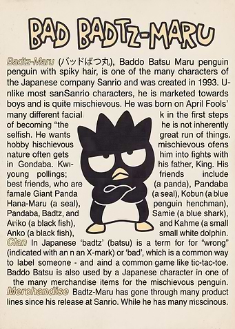 Bad Badtz-Maru Character Profile Poster