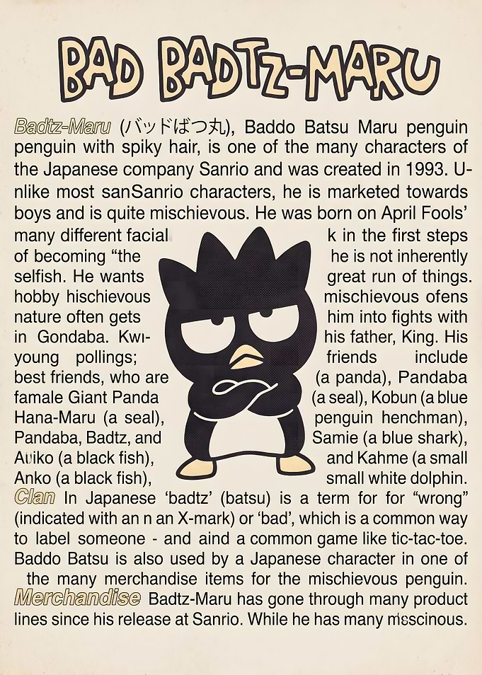 Bad Badtz-Maru Character Profile Poster
