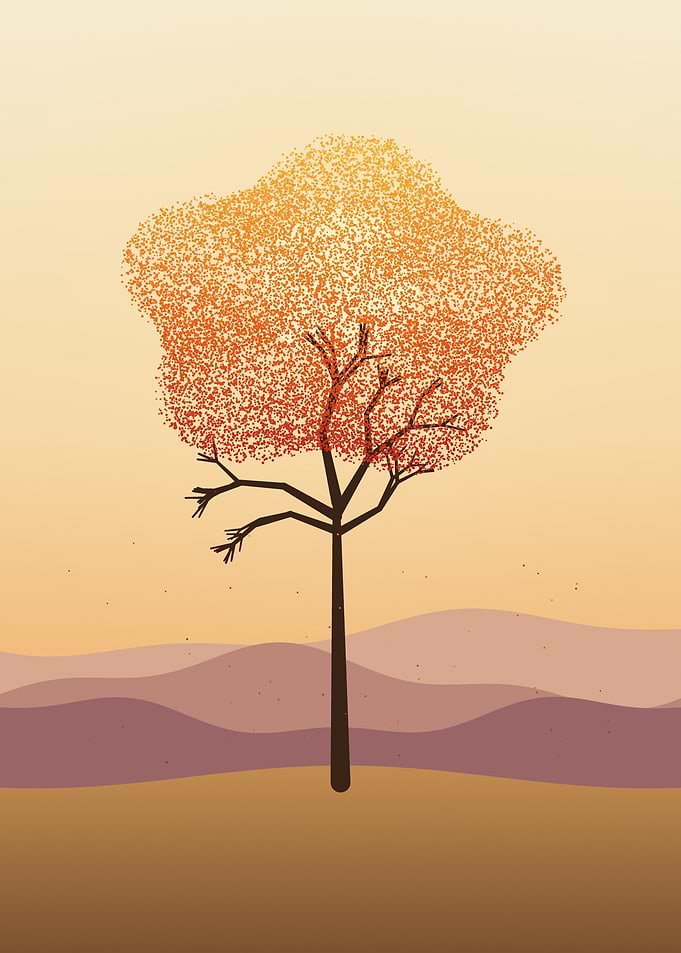 Maple Tree - Minimalist Japanese Autumn Momiji