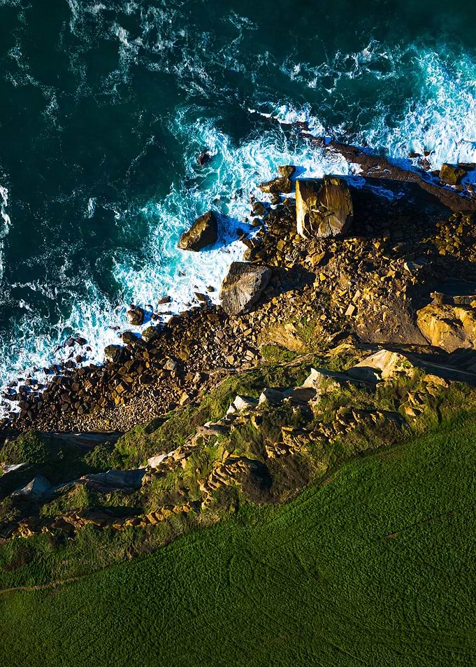 Aerial View of Coastal Cliffs